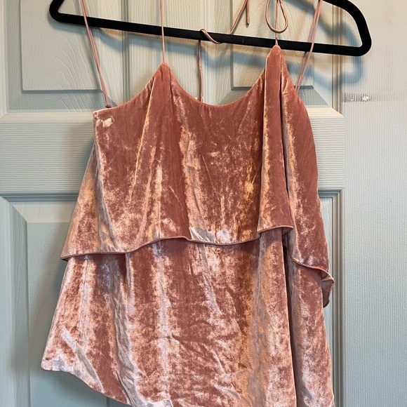 Alice & Olivia Pink Silk Blend Velvet Top - Picture 3 of 7